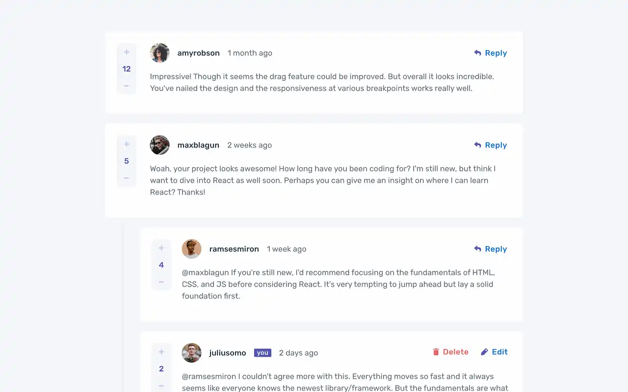 Comments Section w/ Redux